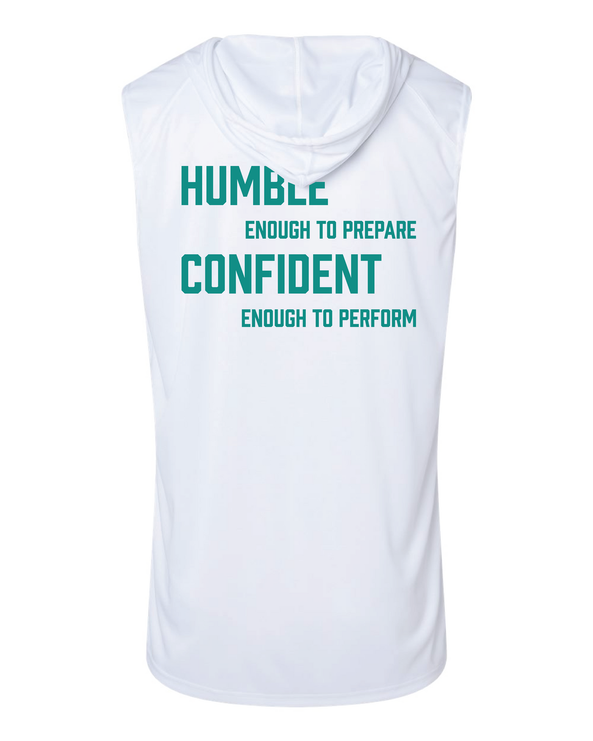 8th St Gym Sleeveless Hoodie Tee - White