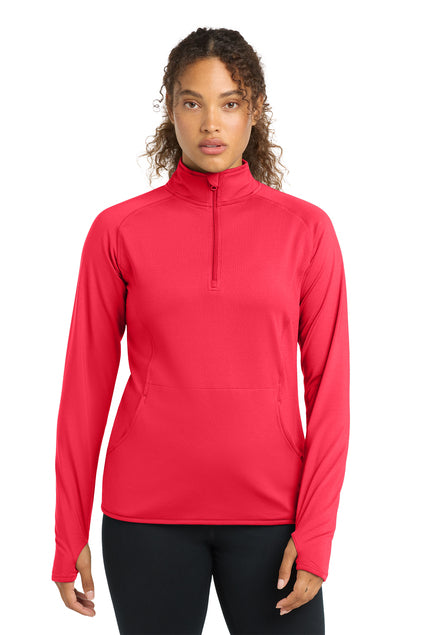 Sport-Tek LST850 Womens Sport-Wick Stretch 1/4-Zip Pullover
