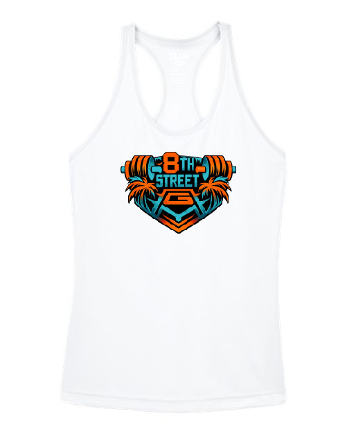 8th St Gym - Ladies Performance Racerback Tank
