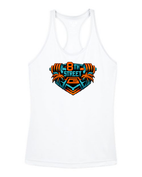 8th St Gym - Ladies Performance Racerback Tank