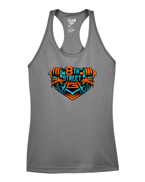 8th St Gym - Ladies Performance Racerback Tank
