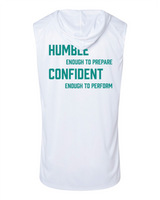 8th St Gym Sleeveless Hoodie Tee - White