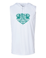 8th St Gym Sleeveless Hoodie Tee - White